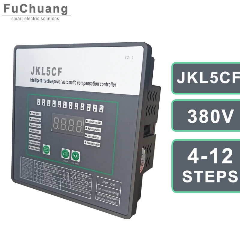 New Reactive Power Autocompensation Controller JKL5CF 380V 50/60Hz 4/6/8/10/12 Steps Universal for Capacitor Compensation Device