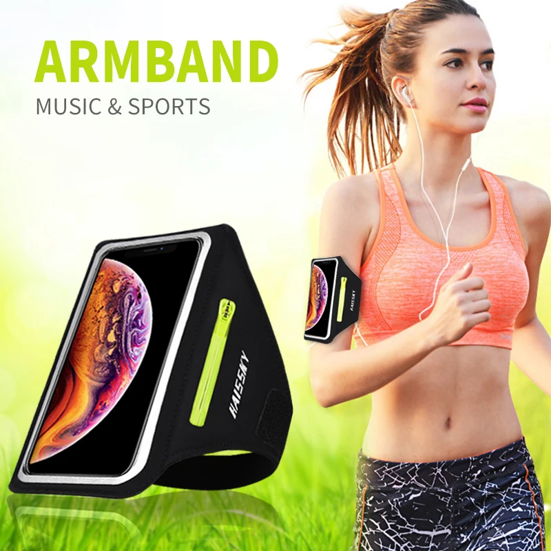 Running Sport Armbands Phone Case on Hand Holder Zipper Car key Pocket Earphone Bag For Airpods Pro iPhone Samsung Arm Band Bags