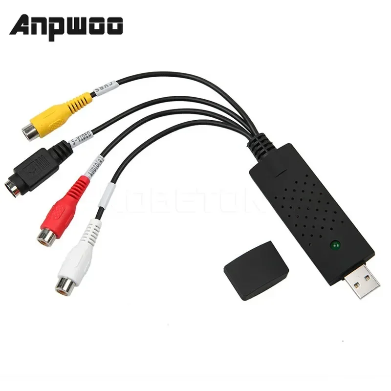 4 Channel Video TV DVD VHS Audio Capture Adapter Card, Easier Cap, TV Video DVR Capture Adapter, USB 2.0 Easy to Cap Capture