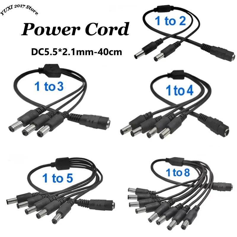 DC5,5 * 2,1mm 1 bis 2/3/4/5/6/8 Weg DC Power Splitter Kabel 5V 12V Power Adapter Stecker Kabel Für LED Streifen Lichter CCTV Kamera