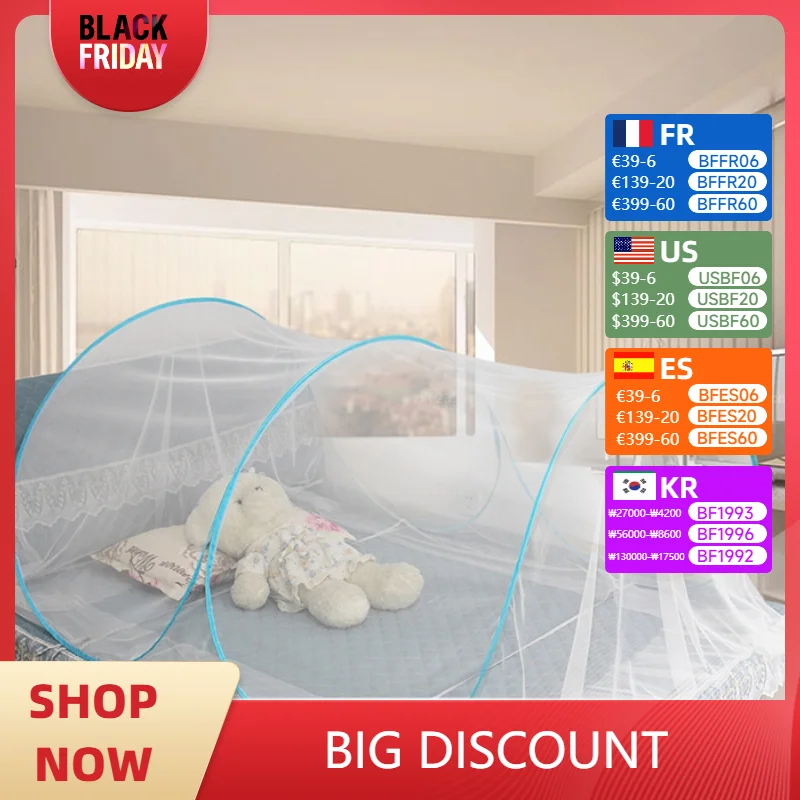 Foldable Mosquito Net Portable Bottomless Anti Mosquito Camping Mesh Tent Double Single Bed for Girls Bed Trips Adjustable Size.