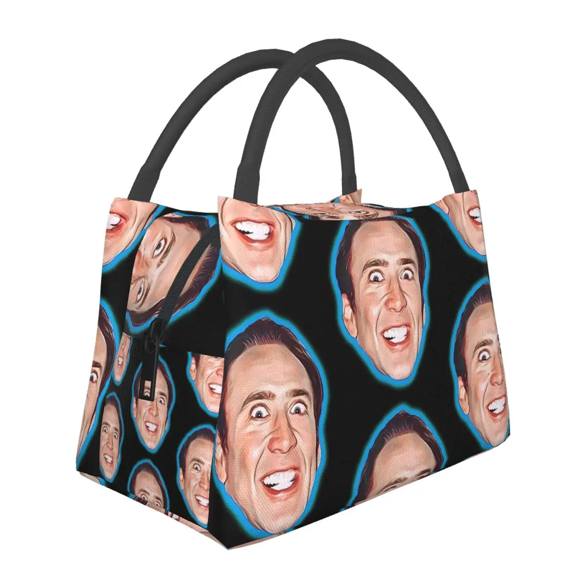 Crazy Nicolas Cage Lunch Bag Nick Cage Fun Lunch Box Picnic Portable Thermal Lunch Bags Custom Cooler Bag