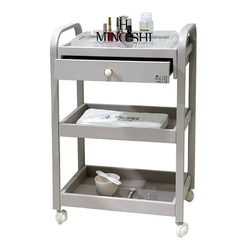 Cart Beauty Salon Trolley Utility Drawers Cosmetic Rolling Salon Trolley Medical Storage Carrito barbershop furniture GY50GP