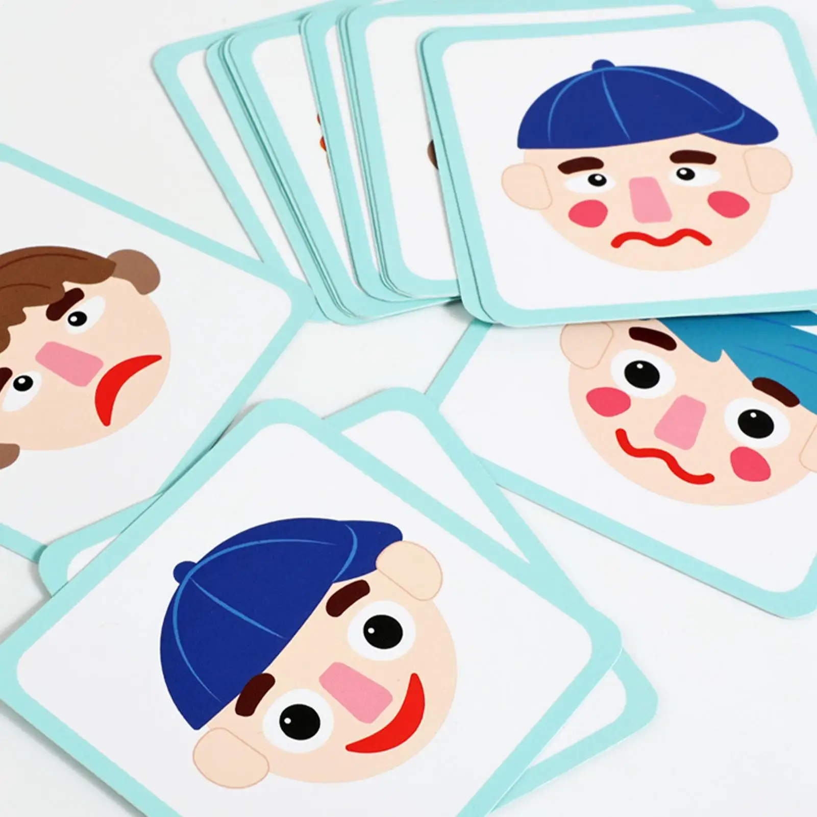 Gra logiczna z wyrażeniami emocji, gra edukacyjna na rozwój emocji z kartami edukacyjnymi, zabawka do nauki emocji i umiejętności społecznych dla maluchów i przedszkolaków.