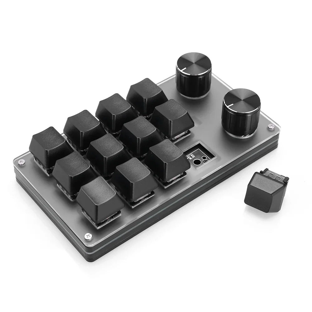 Tastiera personalizzata USB Pulsante volume Manopola Programmazione Macro Gaming Tastiera Hotswap Tastiera meccanica con interruttore rosso 3/9/12 tasti