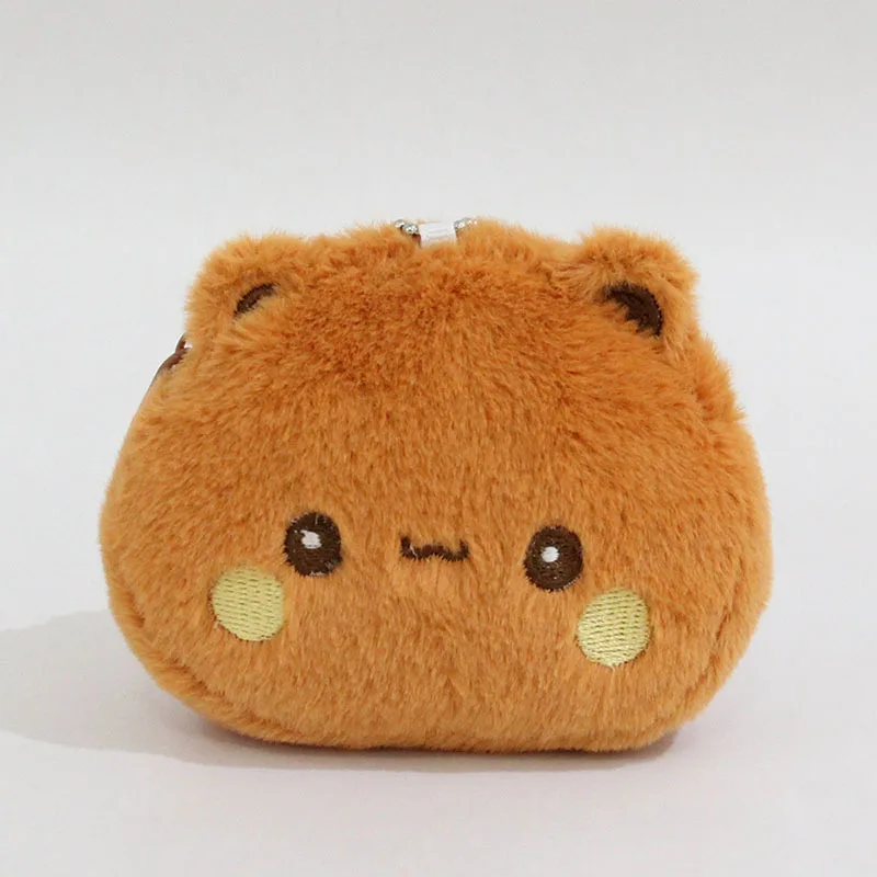 Original Cartoon And Cute Emoticons, Panda And Brown Bear Couple Plush Toys Coin Purses Earphone Cases Coin Cases Practical Gift