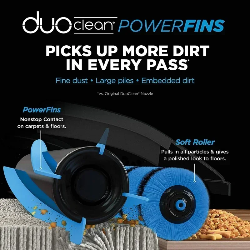 QWKenmore DU2012 مكنسة كهربائية مستقيمة بدون كيس بمحركين، منظف سجاد خفيف الوزن مع خرطوم 10 بوصة، فلتر HEPA، 2 تنظيف أيضًا