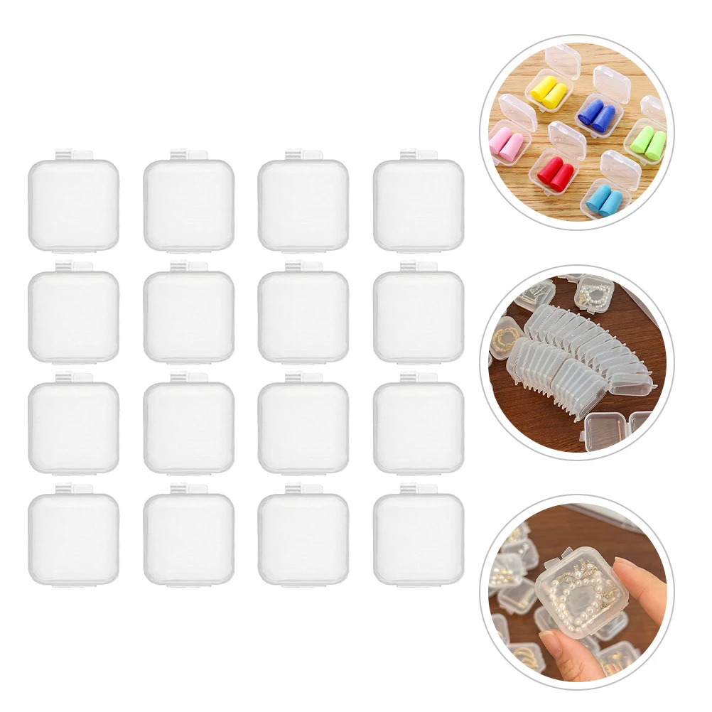 

100pcs Clear Storage Boxes Jewelry Beads Organizer Containers Small Travel Accessories Case Mini Display Tools