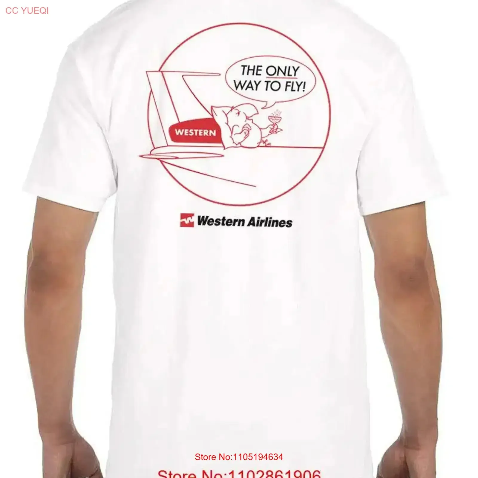 Western Airlines Wally T Shirt vintage Washed Soft graphic fashion streetwear Stylish Breathable Casual Stretched Comfortable