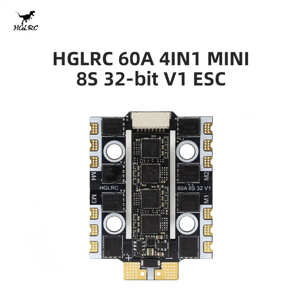 HGLRC 60A 4IN1 MINI 8S 32Bit AM32 BL32 ESC for FPV Racing Drone