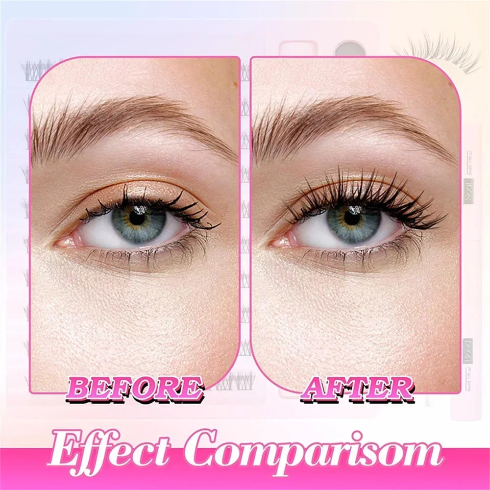 Ciglia Extension Cluster Lashes Individual Full Volume Lashes Natural Look 8-16MM fai da te ciglia finte visone D Curl 120 Pcs Fake