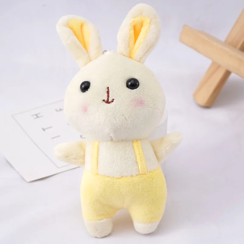 Conejo de peluche de 10CM para niños y niñas, juguetes de peluche y animales para bebés, muñeca, anillo, mochila, bolso escolar, juguetes pedantes, regalos