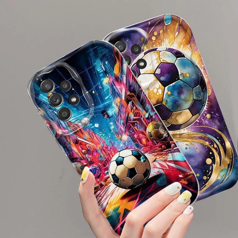 

Football Popular Cool Art Fad For Samsung A73 A72 A71 A56 A55 A54 A53 A52 A51 A37 A36 A25 A13 A14 A17 A07 Wave Oil Phone Case
