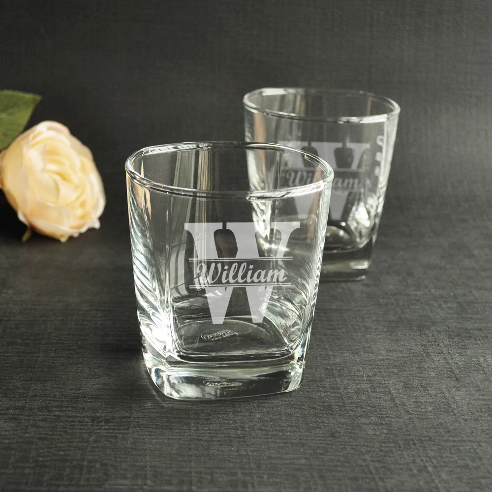 

Personalized Whiskey Glass Custom Whiskey Glasses Rocks Glass Engraving Monogram Glassware Groomsmen Proposal Graduation Gifts