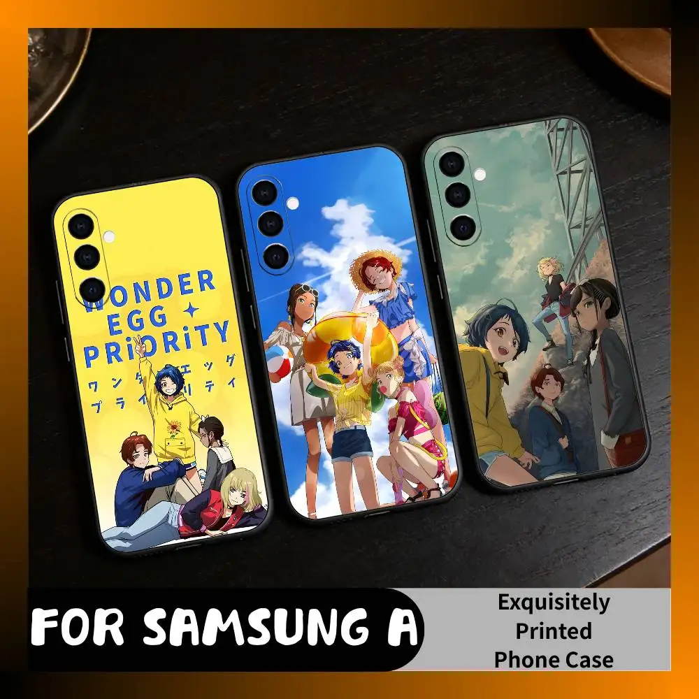 

WEP Anime W-Wonder Egg P-Priority Phone Case For Samsung Galaxy A73,A72,A71,A70,A52,A51 Others Soft Black Cover
