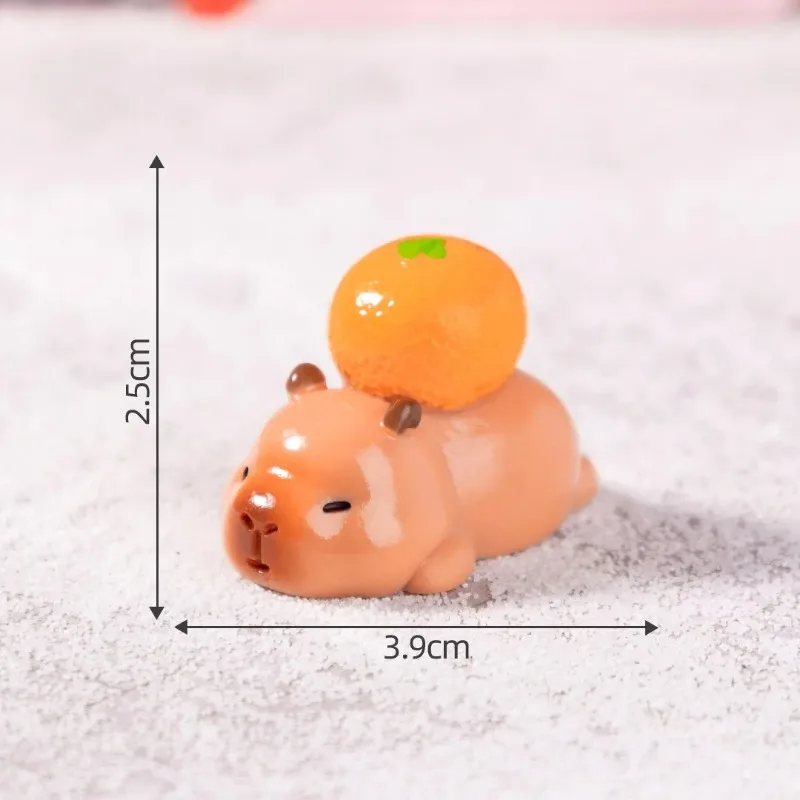 7Pcs Mini Capybara Dolphin Figurine Set Wealth Lucky Mini Ornaments DIY Jewelry Stand New Year Micro Landscape Decor