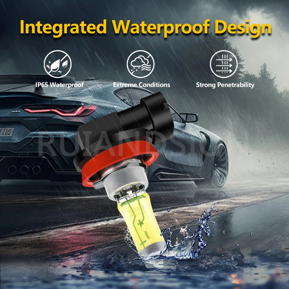 Ruiandsion 2 قطعة/المجموعة العالمي H16 الهالوجين الأصفر الضباب ضوء لمبة 19 واط 12 فولت DRL Foglamp استبدال صالح لسيارة شاحنة SUV لتويوتا