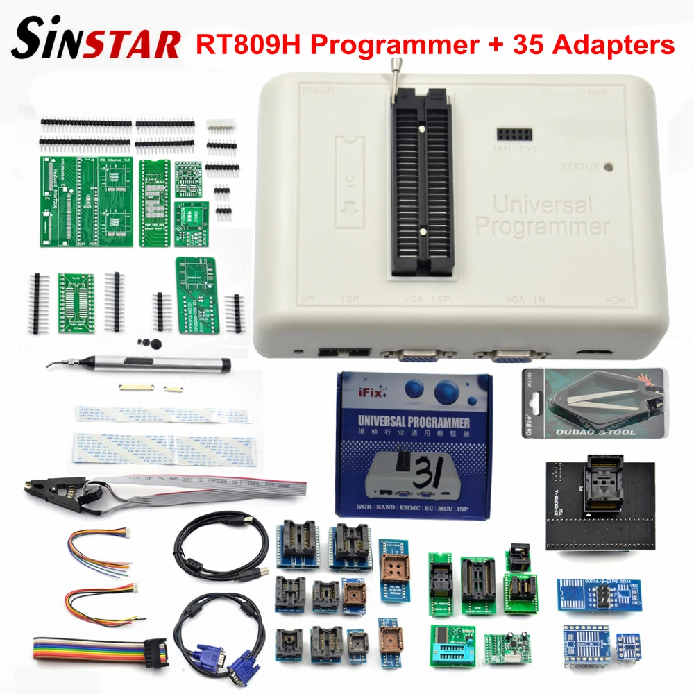 

Free shipping Original RT809H EMMC-Nand FLASH Extremely fast Universal Programmer +35 Items WITH CABELS EMMC-Nand