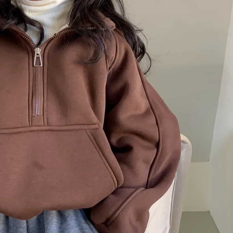 

Толстовка с капюшоном для девочек, зимняя утепленная толстовка с капюшоном для мальчиков и девочек, новинка 2023, Свободный Повседневный интегрированный бархатный топ, детская зимняя одежда