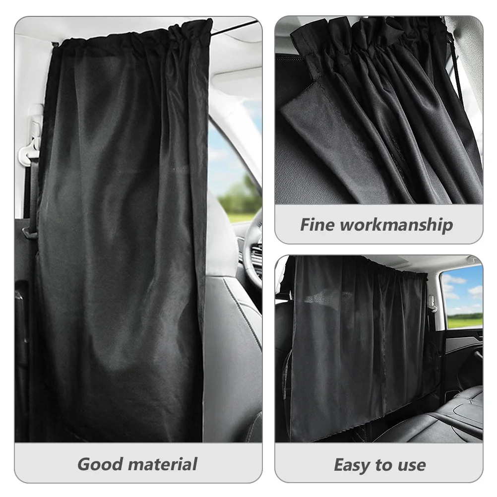 

2Pcs Car Privacy Divider Curtain Durable Pongee Material for Back Seat Privacy Sleeping Feeding Partition