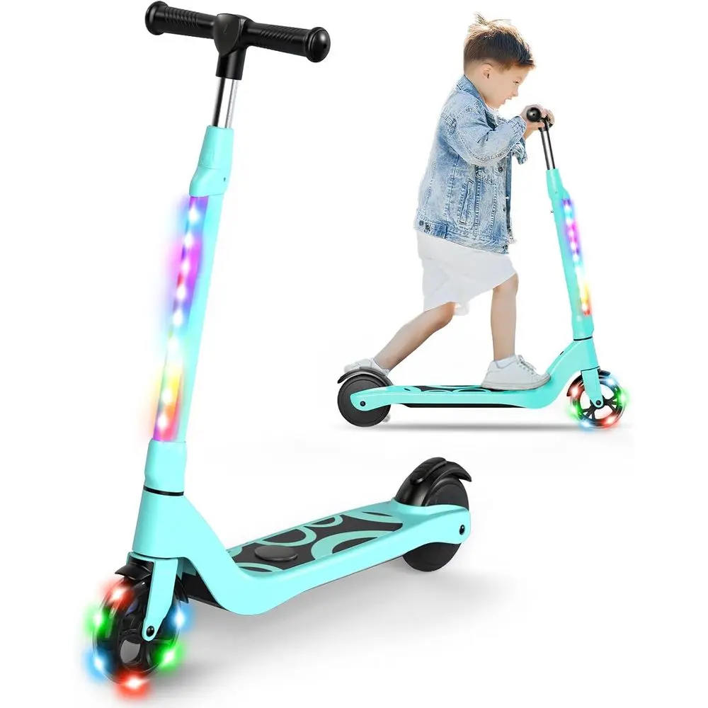 

8 MPH Electric Scooter for Kids 6-12, Adjustable Height, 8 Mile Range, Light-Up Features