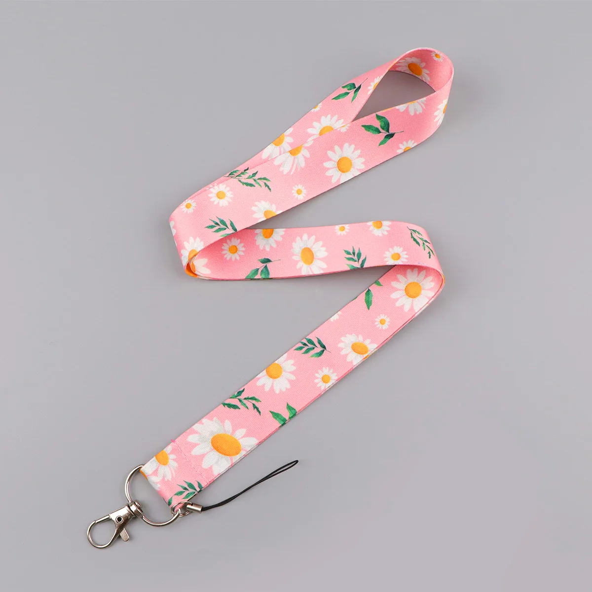 

Daisy Flower Lanyards for Keys ID Card Gym Phone Straps USB Badge Holder DIY Hang Rope Neck Straps Keychain Pink Lanyard