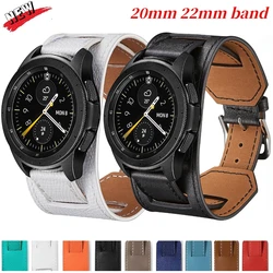 22mm 20mm Premium Leather Strap For Samsung Watch 3/4/5 40mm 44mm Wristband Belt Huawei Watch 4/3/GT3-2 Pro Amazfit GTR/GTR Band