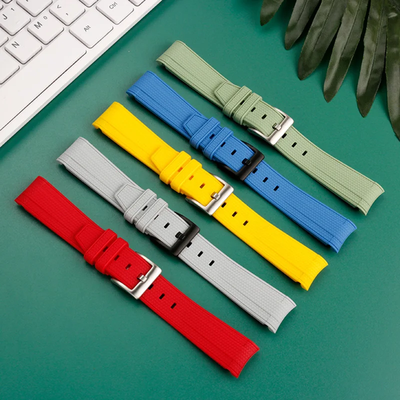 20mm Rubber Watchband For Omega X Swatch Joint MoonSwatch super blue MOONPHASE Waterproof Sports Watch Strap Curved End Band