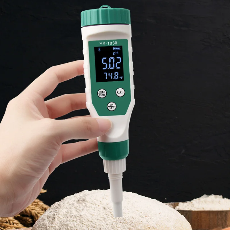 

Digital Bluetooth pH Meter, For 0.01 Resolution 0-14 food pH Tester with ATC for Cheese, Sushi rice, Meat, Fruit, Dough,