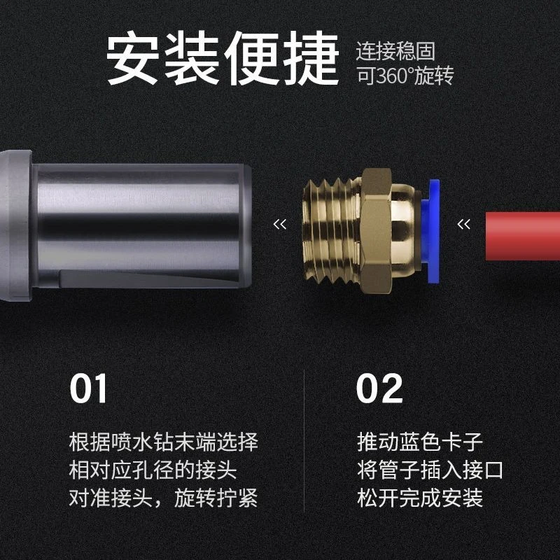 U drill accessories inner cooling pipe joint lathe violent drill quick connector with M10 M12 M16 thread CNC accessories