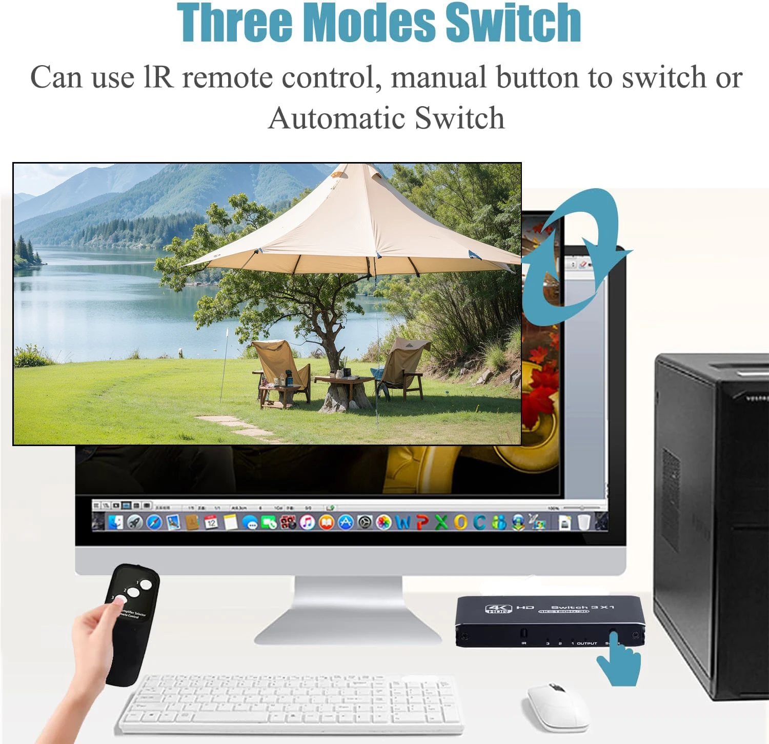 4K HDMI-متوافق الفاصل 3 في 1 خارج HDTV التبديل HDMI-متوافق محول 4K @ 120 هرتز HD فيديو الجلاد محول المحور ل Xbox PS5