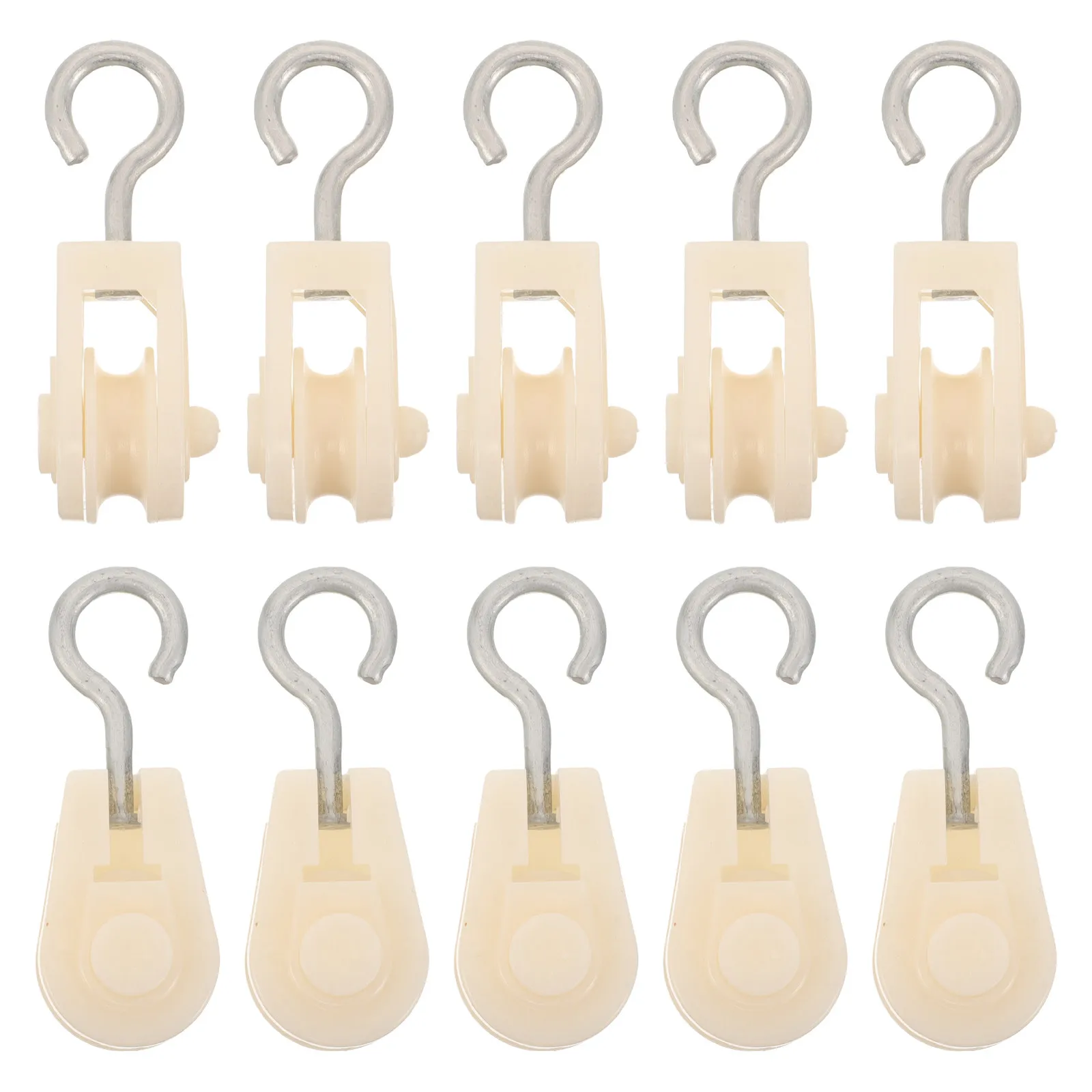 10Pcs Outdoor Clothes Line Pulley Kit Plastic Mini Pulleys Small Rope Wire Rope Pulley Block for Camping Climbing Laundry