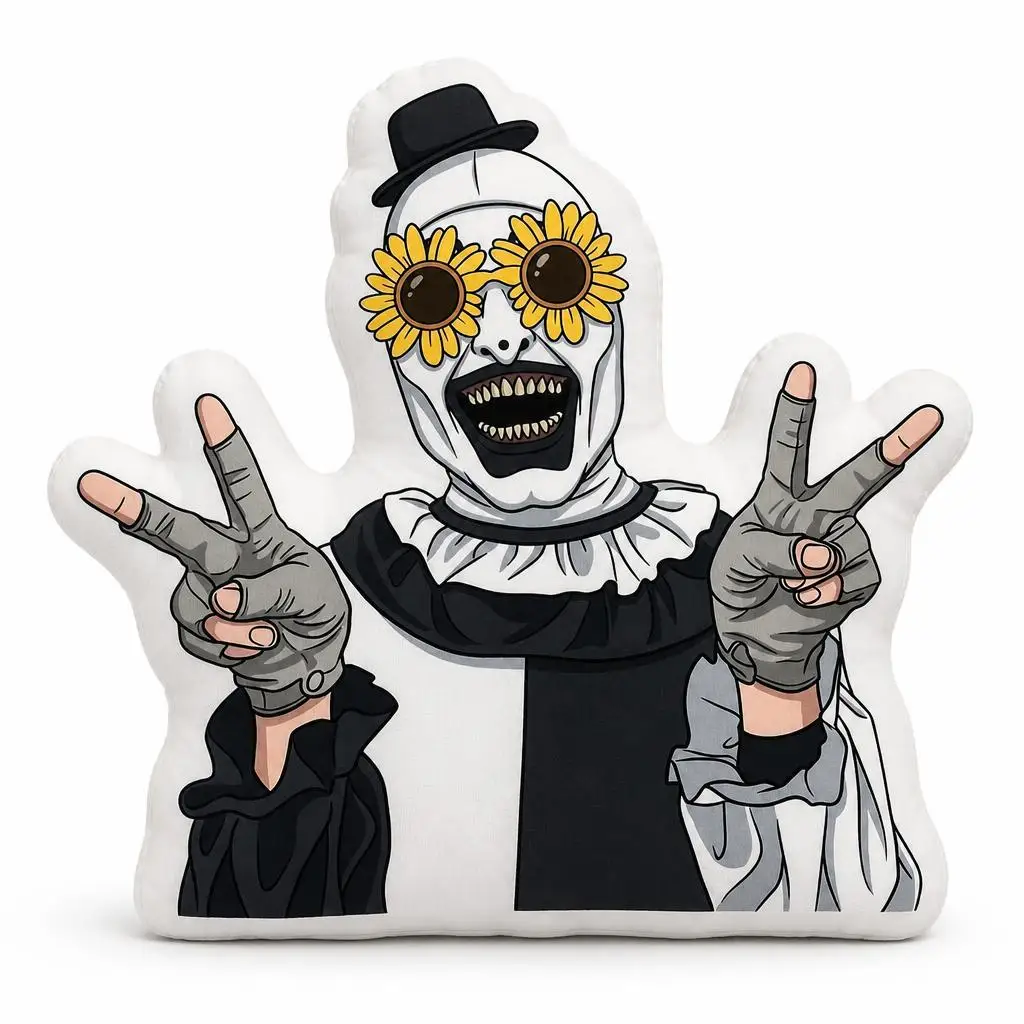 Art the Clown peace Terrifier Plush Pillow Cushion Irregular Stuffed Throw Pillow Home Decor Gift Sofa Bed Couch