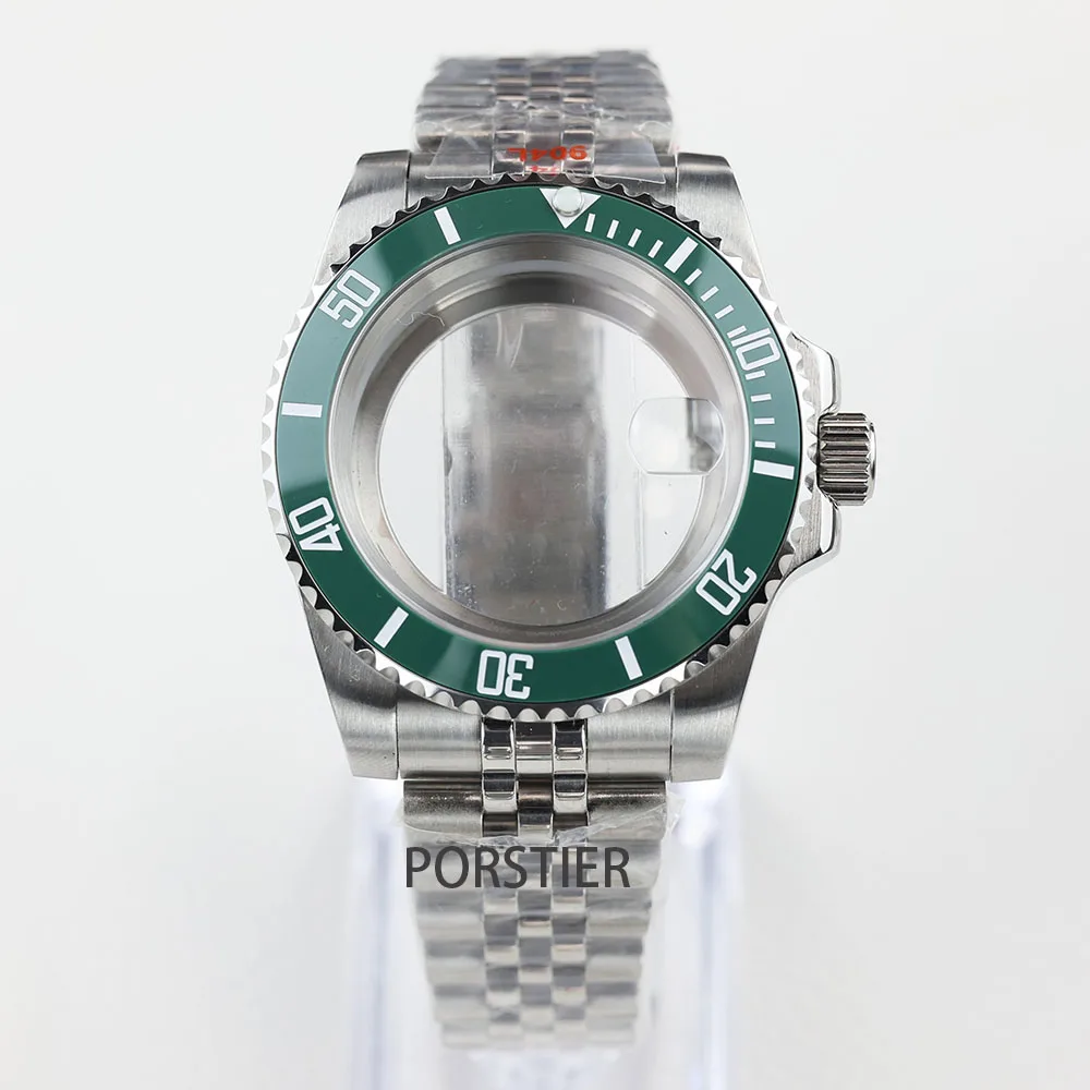 40mm Watch Case 904L Stainless steel Jubilee bracelet Sapphire Glass for Seiko NH34 NH35 /36 Movement GMT Yacht-Master Cases image 3