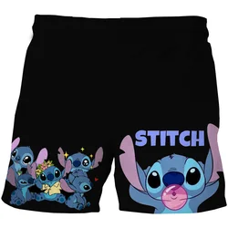 MINISO Beach Shorts Cartoon Anime Stitch 3D Print Men Women Fashion Casual Board Shorts Kids Beachwear Trunks Swimwear Clothing