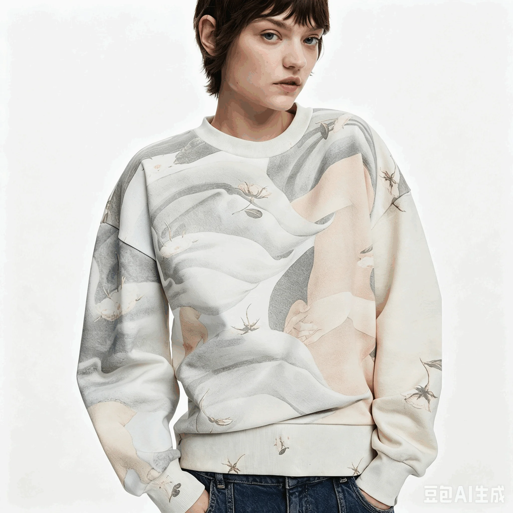 Spanischer Original-Damen-Hoodie mit lockerer Passform, modischer Kapuze, besticktem Aufdruck, europäischer und amerikanischer Stil, lässig. – Detail 2