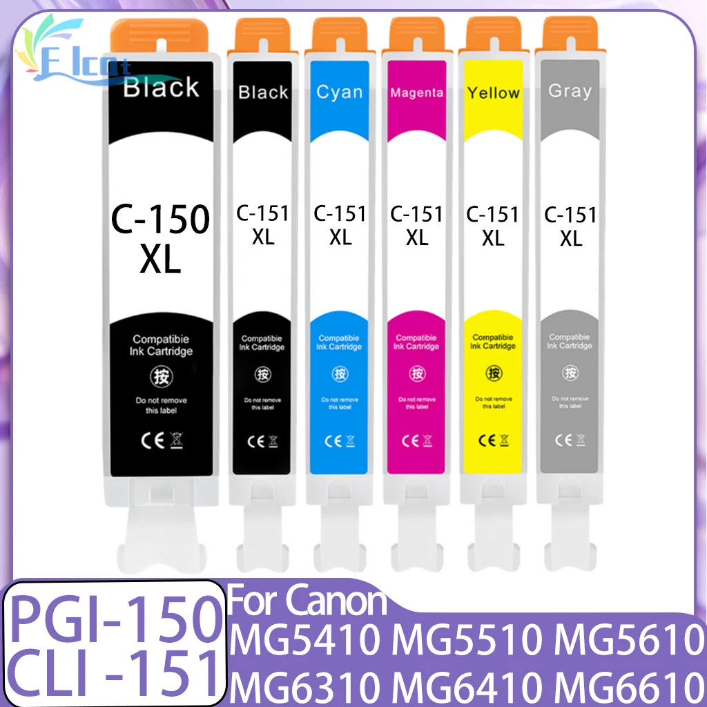 

PGI-150 CLI-151 PGI150 CLI151 картридж 150XL, совместимый для принтера Canon PIXMA MG5410 MG5510 MG5610 MG6310 MX721 IP8710