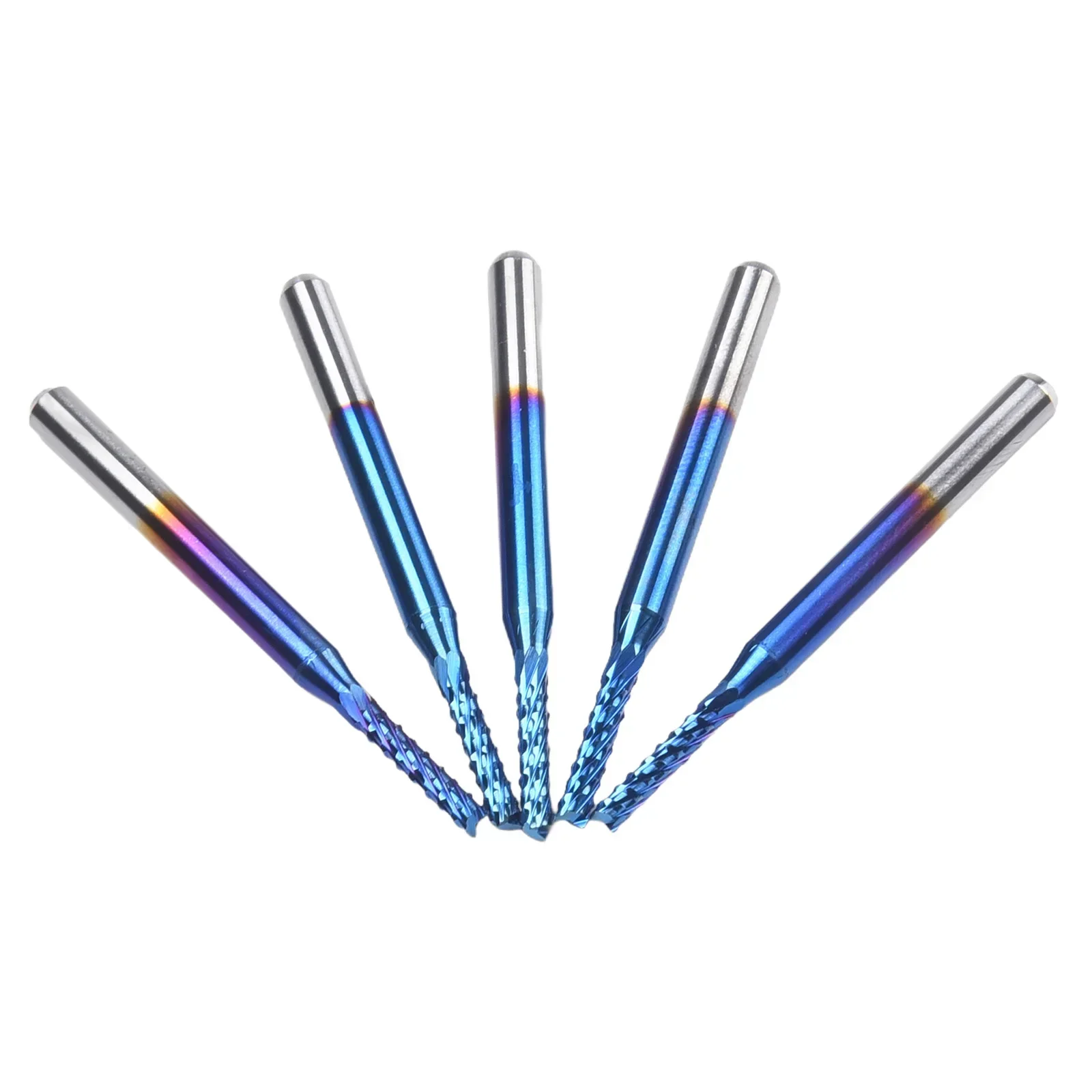 Gravação Bit para CNC PCB, Carbide Router, Bit de corte, Blue End Mill, Haste Diâmetro, EngravingHardware Processing, 3.175mm, 2mm, 10Pcs