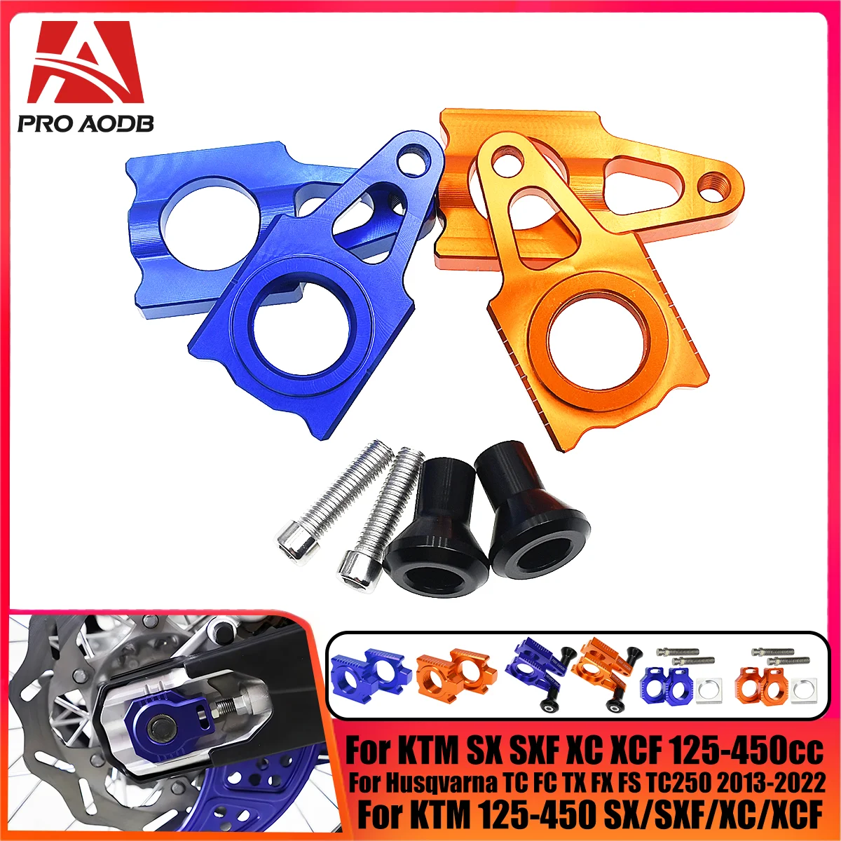 CNC 25mm Rear Chain Adjuster Axle Block For Husqvarna FC250 FC450 TC125 FC350  FS450 2015-2020 TC250 TX300 FX350 FX450 2017-2020