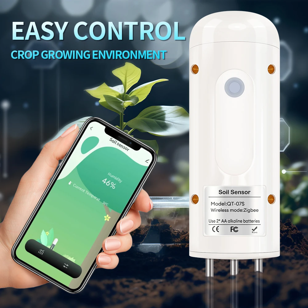 زيجبي الذكية كاشف درجة حرارة التربة والرطوبة اللاسلكية مستشعر التربة IP67 مقياس رطوبة التربة زراعة البستنة أداة