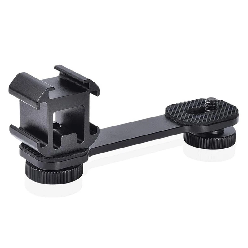 Triple Cold Shoe Mount Universal Extension Bracket Holder Adapter For LED Video Light DSLR Phone Gimbal Stabilizer