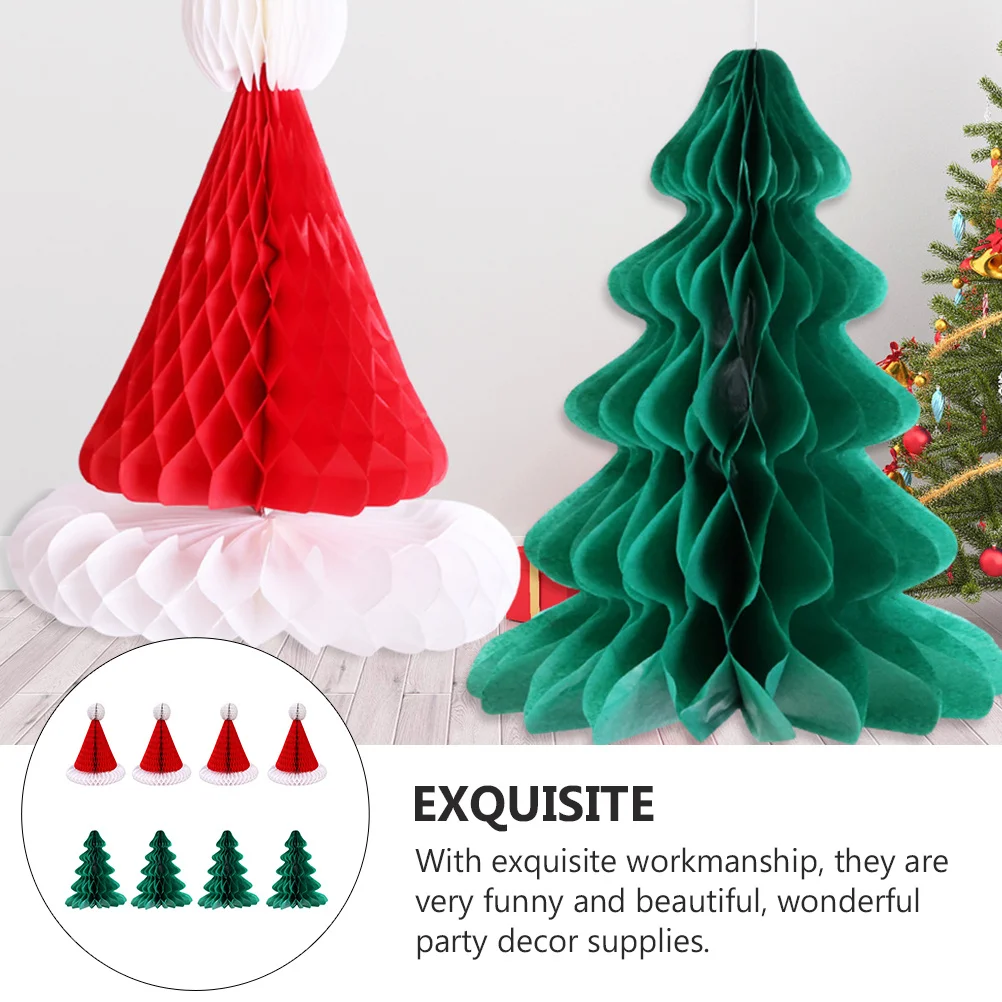 8 قطعة المعلقات عيد الميلاد العسل قبعة عيد الميلاد أشكال شجرة ديكور الحفلات لوازم العسل معلقة الديكورات قلادة عيد الميلاد