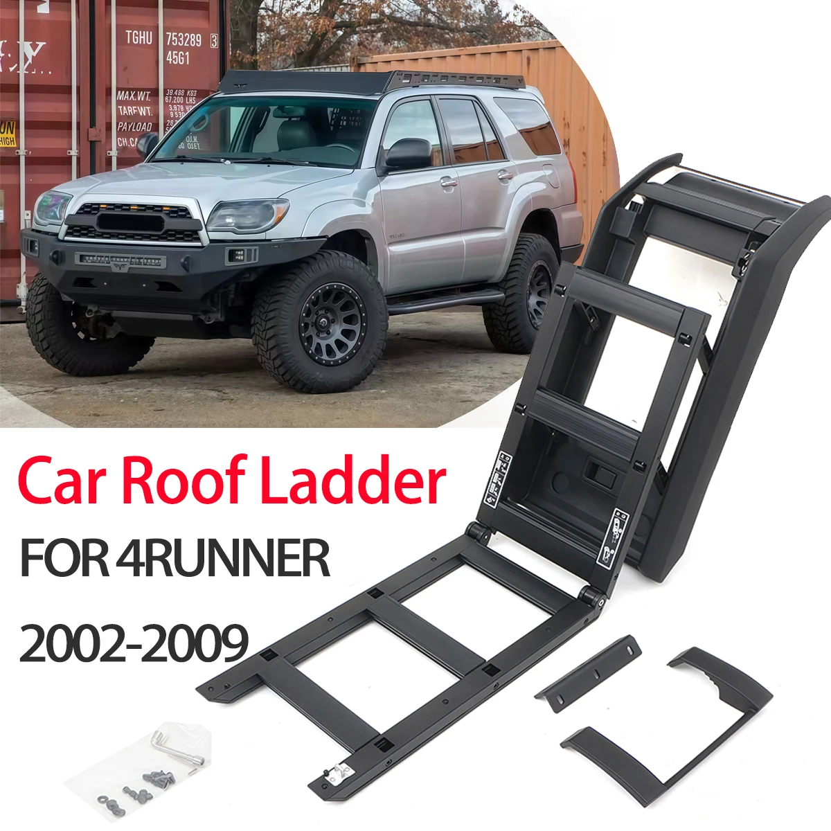 

Car Ladder Roof Racks Foldable for Toyota 2002-2009 Toyota 4Runner Side Climbing Ladders Aluminum Alloy