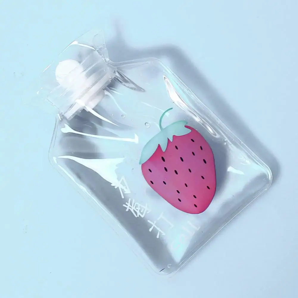 1pcs Portable Safe Hot Water Bag Cute Girl Heart Relaxing Transparent Warm Water Bottle Household Mini PVC Material Hand Warmer