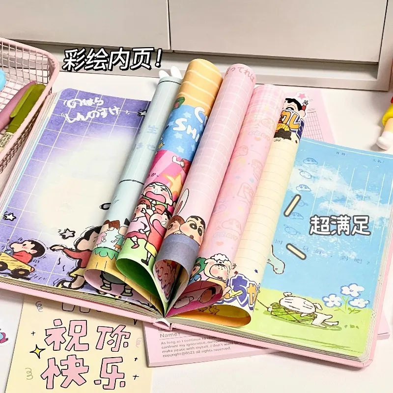 Cute Crayon Shin-chan A5 Hardcover Notebook, Cartoon Student Journal, Kawaii Hand-Drawn Sketchbook for School & Daily Use