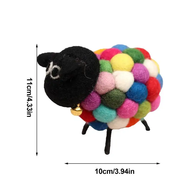 Ornement de bureau en feutre de beurre de mouton 3D fait à la main, figurine de mouton en peluche, petits animaux, jouets mignons en peluche, décoration d'intérieur, cadeaux pour enfants