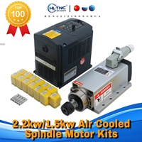 CNC Spindle 2.2kw 1.5kw 24000rpm Air Cooled Spindle Motor YL HS VFD Inverter +1 Set ER20 or ER11 Collet for CNC Milling Machine