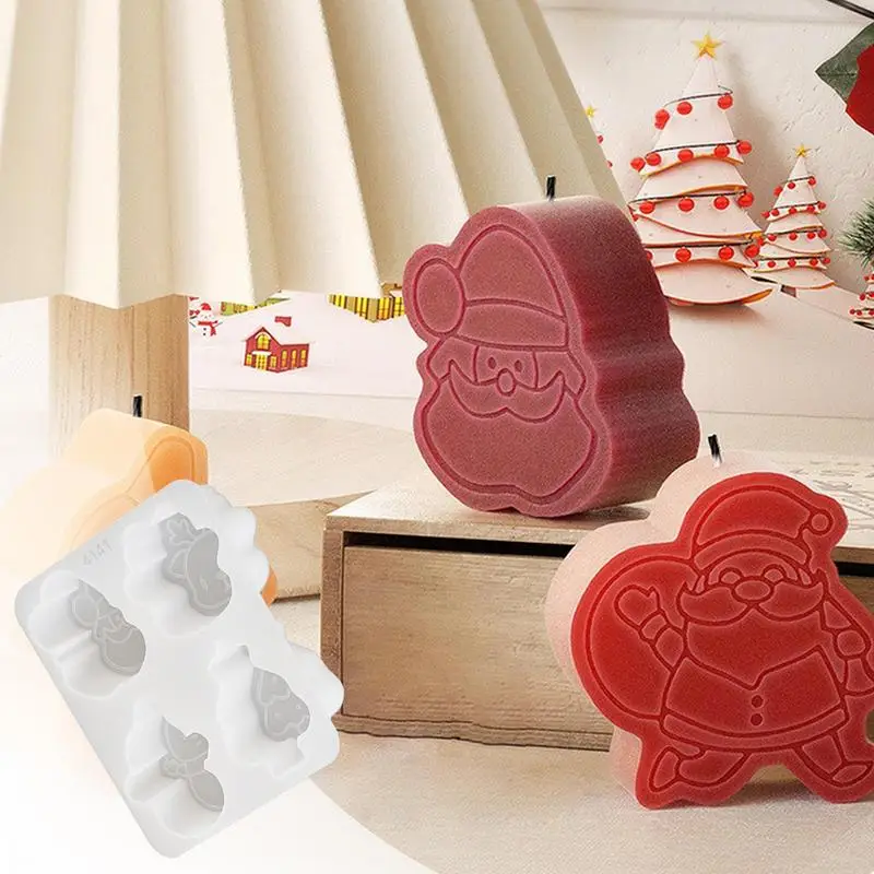 Christmas Silicone Molds For Baking Non-Stick Candy Baking Tool Different Patterns Silicone Christmas Baking Mold Set Christmas