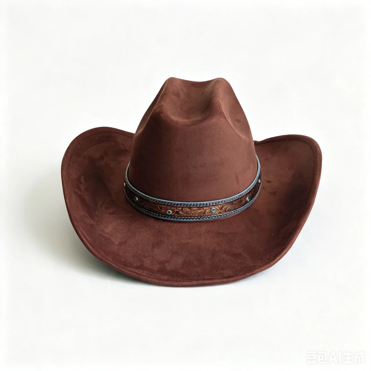 Beige Western Vegan suede cowboy hat Turquoise accessories  jazz panama hat unisex women's hat wide brim cowboy hat chapeau