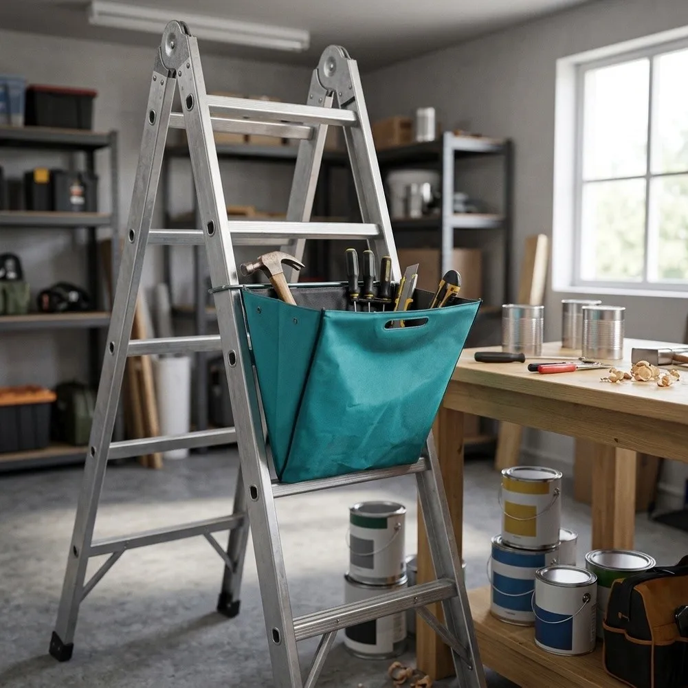 Hanging Tool Pouch Telescoping Ladder Tool Bag Waterproof And Scratch Resistant Water Resistant Tool Organizer